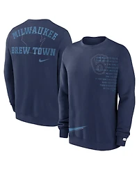Nike Men's Navy Milwaukee Brewers Statement Ball Game Pullover Sweatshirt