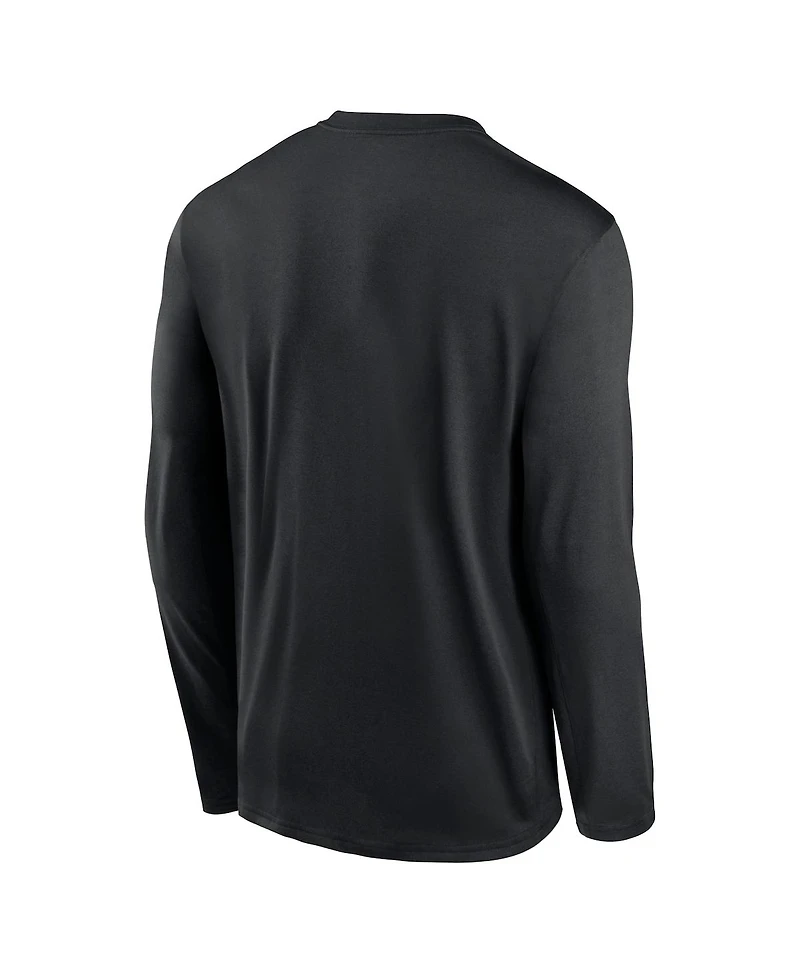 Nike Men's Black Stanford Cardinal Primary Stack Legend Long Sleeve T-Shirt