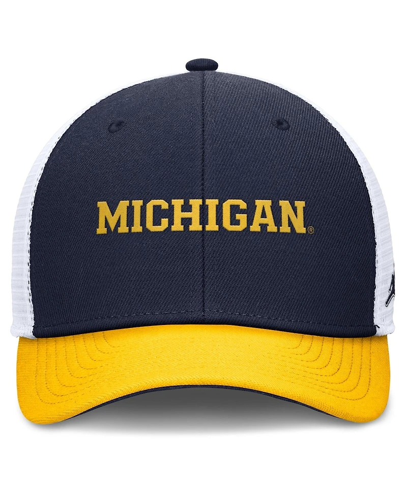 Jordan Men's Navy/Maize Michigan Wolverines Rise Adjustable Trucker Hat