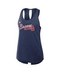 Nike Women's Navy Atlanta Braves Crisscross Performance Tank Top