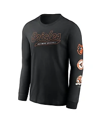 Nike Men's Black Baltimore Orioles Cooperstown Collection Knockout Long Sleeve T-Shirt