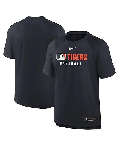 Nike Men's Navy Detroit Tigers Authentic Collection Pregame Raglan Performance T-Shirt