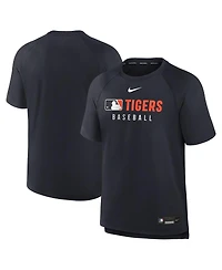 Nike Men's Navy Detroit Tigers Authentic Collection Pregame Raglan Performance T-Shirt
