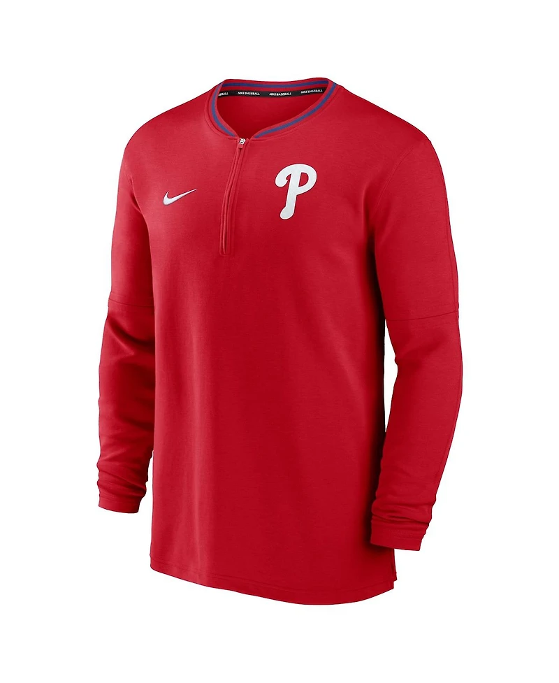 Nike Men's Red Philadelphia Phillies Authentic Collection Performance Half-Zip Top