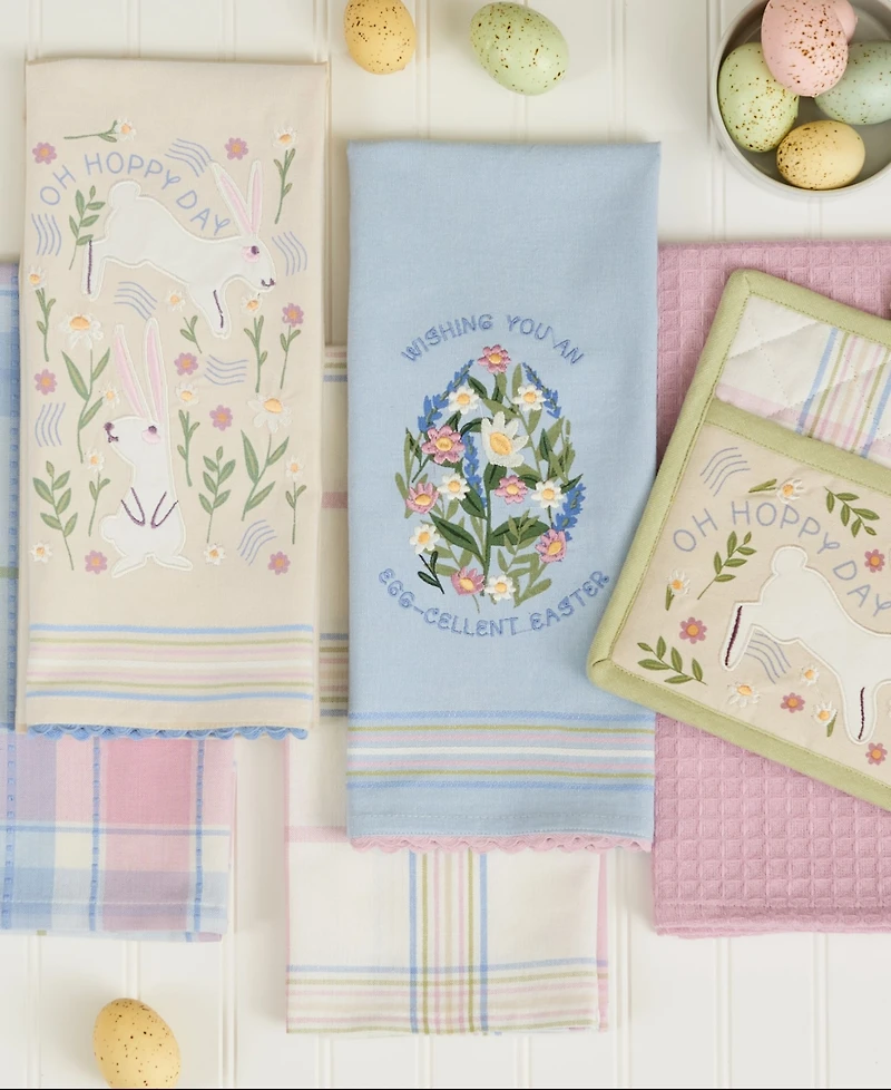 Design Imports Oh Hoppy Day Potholder Dishtowel, Set of 2