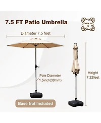 7.5FT Patio Umbrella, Outdoor Table Umbrella with Push Button Tilt and Crank, Uv Protection Waterproof Market Sun 8 Sturdy Ribs for Gard