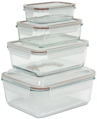 Sedona Kitchen 8-Piece Rectangular Glass Container Food Storage Set