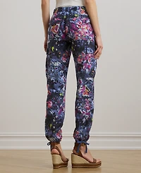 Lauren Ralph Petite Print Linen Cargo Ankle Pants