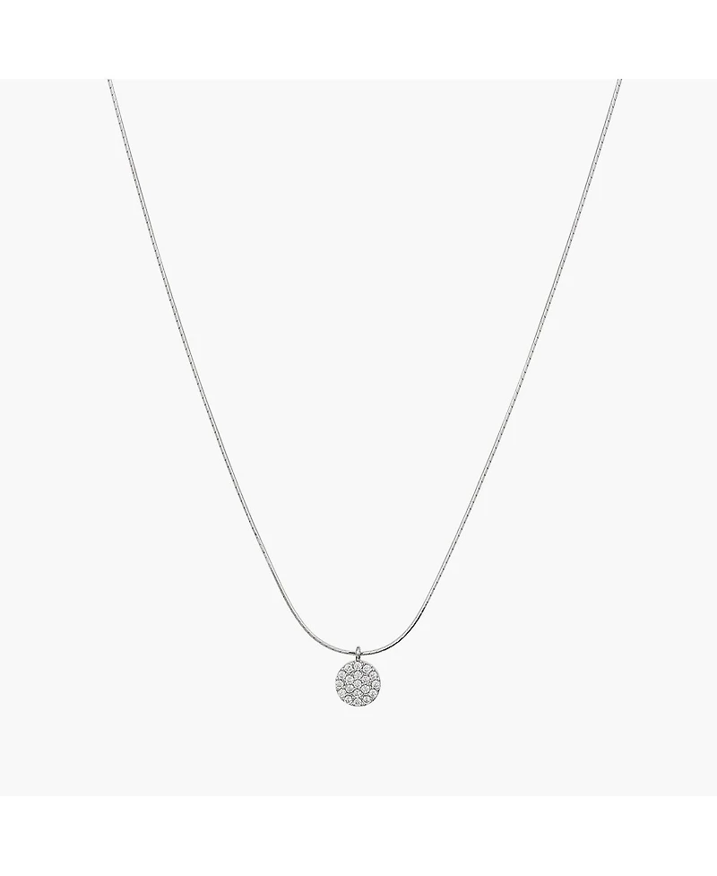 Sterling Silver Blake Circle Pave Crystal Necklace