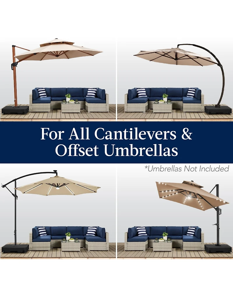 Best Choice Products Heavy-Duty Outdoor Cantilever Base Stand w/ Wheels, Locks