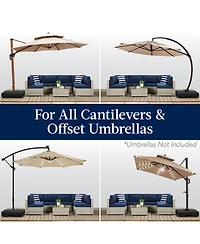 Best Choice Products Heavy-Duty Outdoor Cantilever Base Stand w/ Wheels, Locks