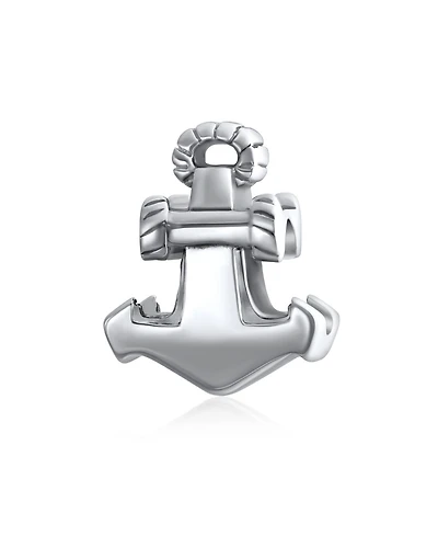 Bling Jewelry Nautical Anchor Rope Charm Bead in Sterling Silver for European Bracelets
