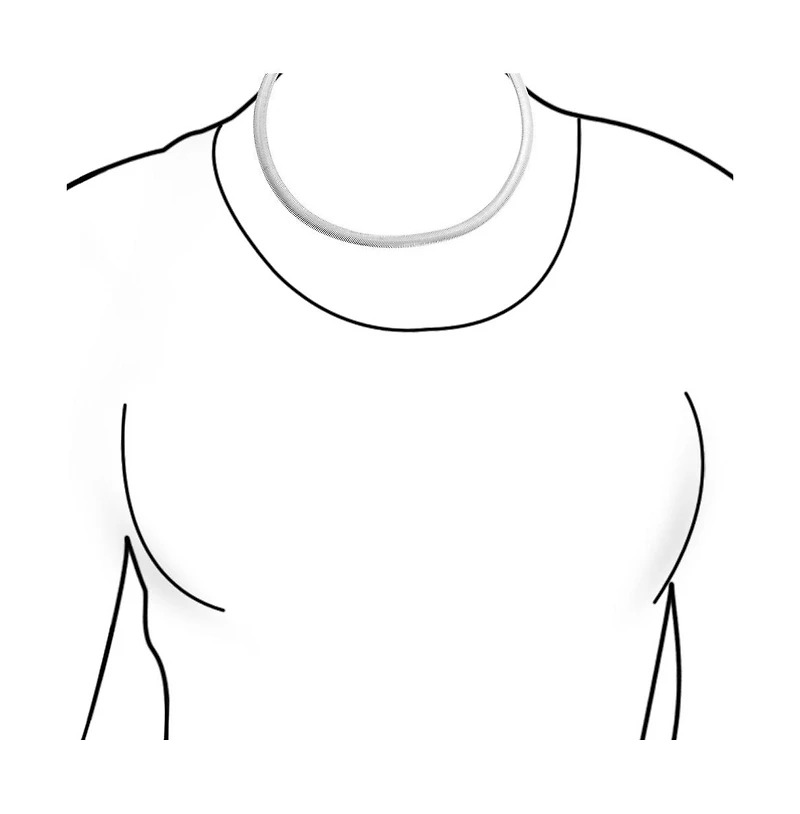 Bling Jewelry Wide Herringbone Flat Snake Flexible Chain Necklace for Silver Tone 20 Inch