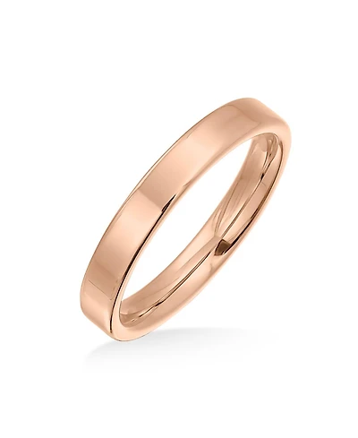 Bling Jewelry Plain Simple Thin Flat Band Rings Polished Titanium Comfort Fit 3MM