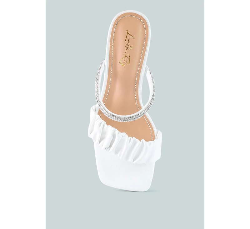 Date Look Clear Heel Rhinestone Sandals Women