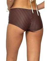Edikted Women's Pinstripe Boyshort Bikini Bottom