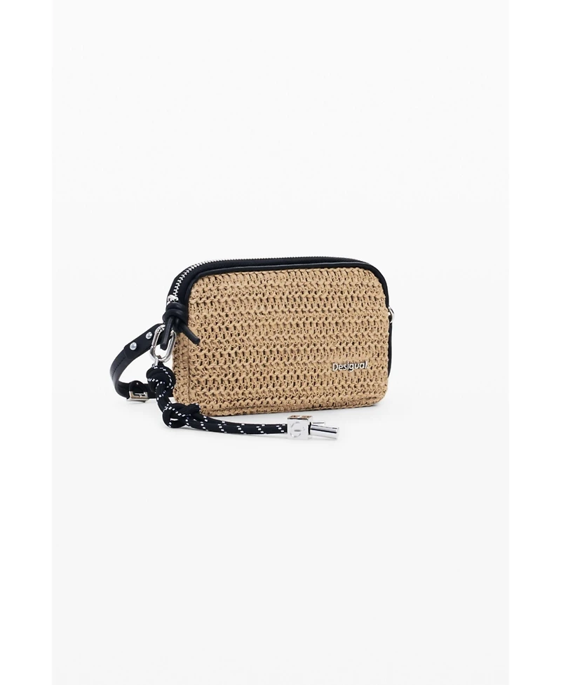 Desigual Women's Medium raffia crossbody purse