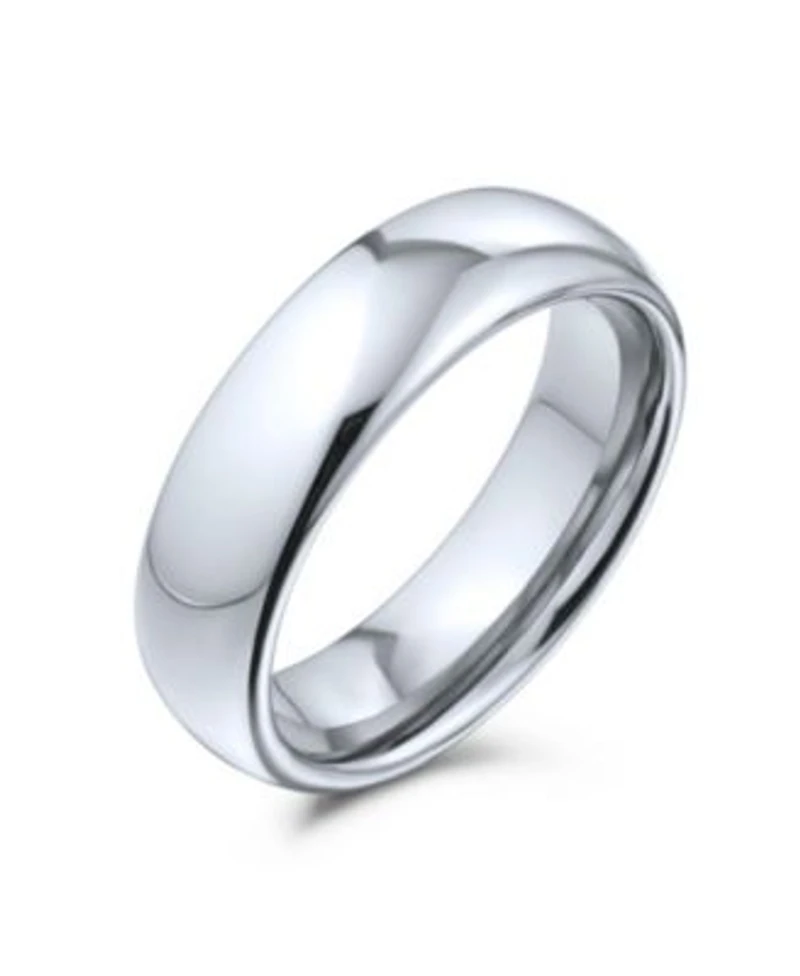 Bling Jewelry Plain Simple Dome Titanium Eternity Band Ring Comfort Fit 6mm