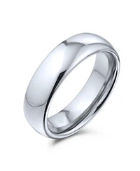 Bling Jewelry Plain Simple Dome Titanium Eternity Band Ring Comfort Fit 6mm