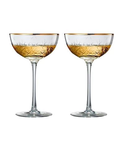 The Wine Savant Vintage Art Deco Coupe Glasses