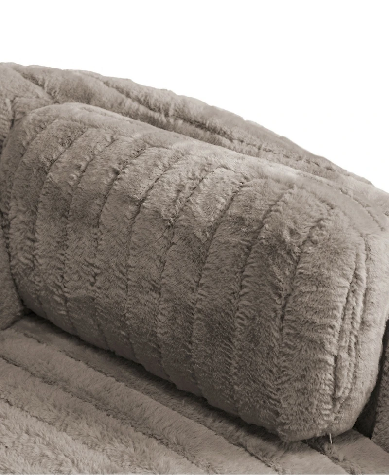 Furniture of America 41" Jorvien Modern Chenille Power Swivel Glider Recliner with Pillows