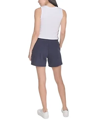Calvin Klein Women's Smocked Waistband Midi Shorts