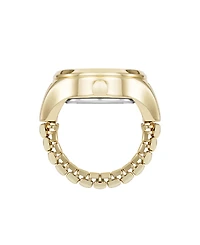 Nine West Women's Quartz Gold-Tone Metal Alloy Crystal Accented Dial Ring Watch, 23mm