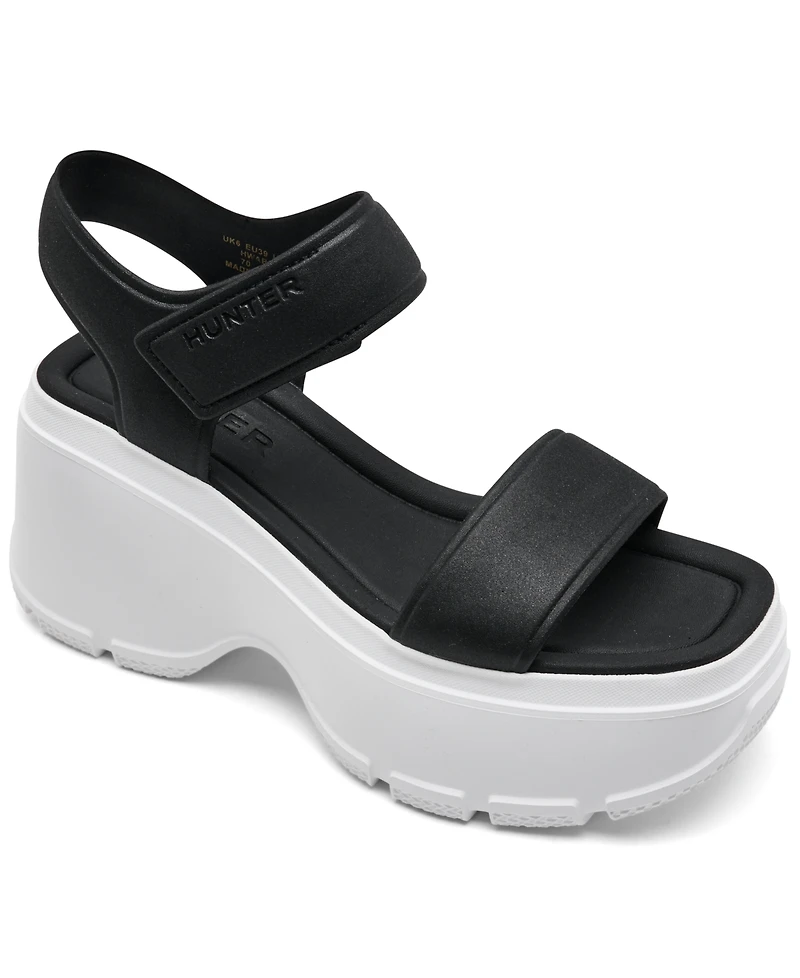 Hunter Women's Abel Square Toe Wedge Casual Sandals from Finish Line
