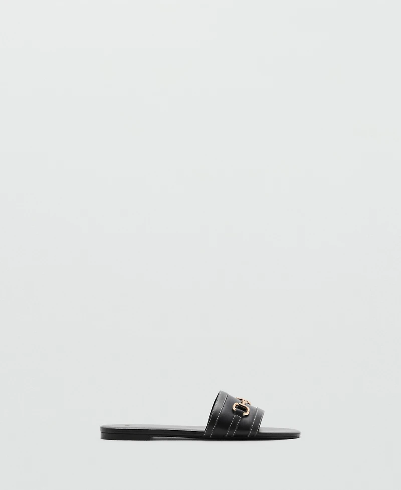 Mango Women's Buckle Leather Sandals