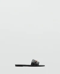 Mango Women's Buckle Leather Sandals