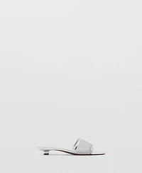 Mango Women's Mesh Strap Kitten Sandals
