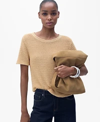 Mango Women's Short Sleeve Thick Knit Sweater