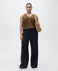 Mango Women's Buttoned Chunky Knit Sweater Vest