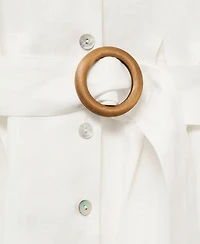 Mango Women's Belt Linen Shirt Dress