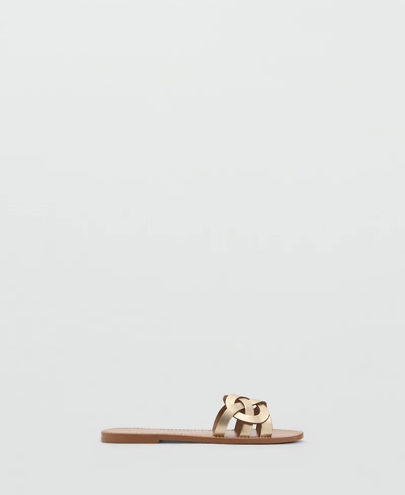 Mango Women's Intertwined Strap Leather Sandals