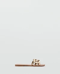 Mango Women's Intertwined Strap Leather Sandals