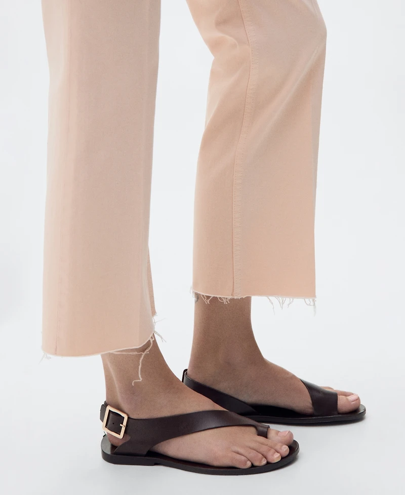 Mango Women's Pocketed Flared Cropped Jeans