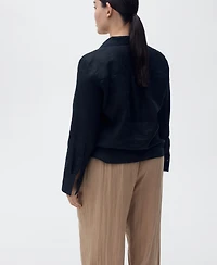 Mango Women's Straight Lyocell Texture Pants