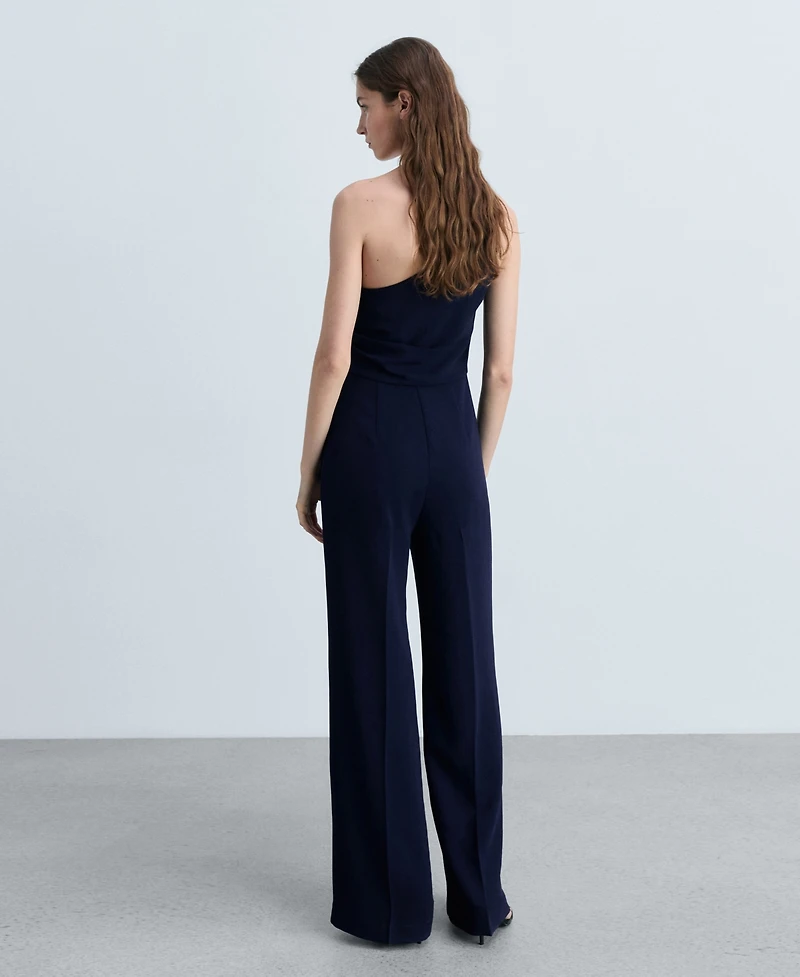 Mango Women's Metallic Detail Asymmetrical Jumpsuit