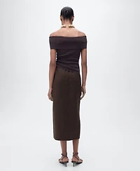 Mango Women's Linen Sarong Skirt