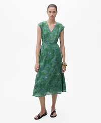 Mango Women's Paisley Ramie Dress