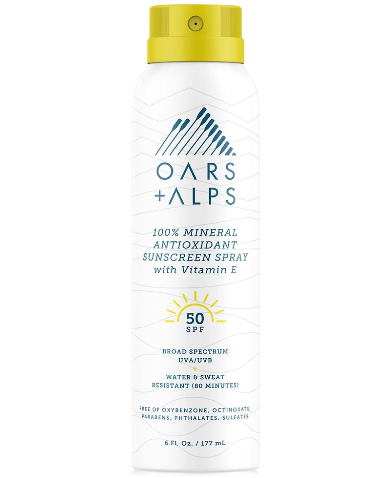 Oars + Alps Mineral Sunscreen Spray Spf 50, 6 oz.