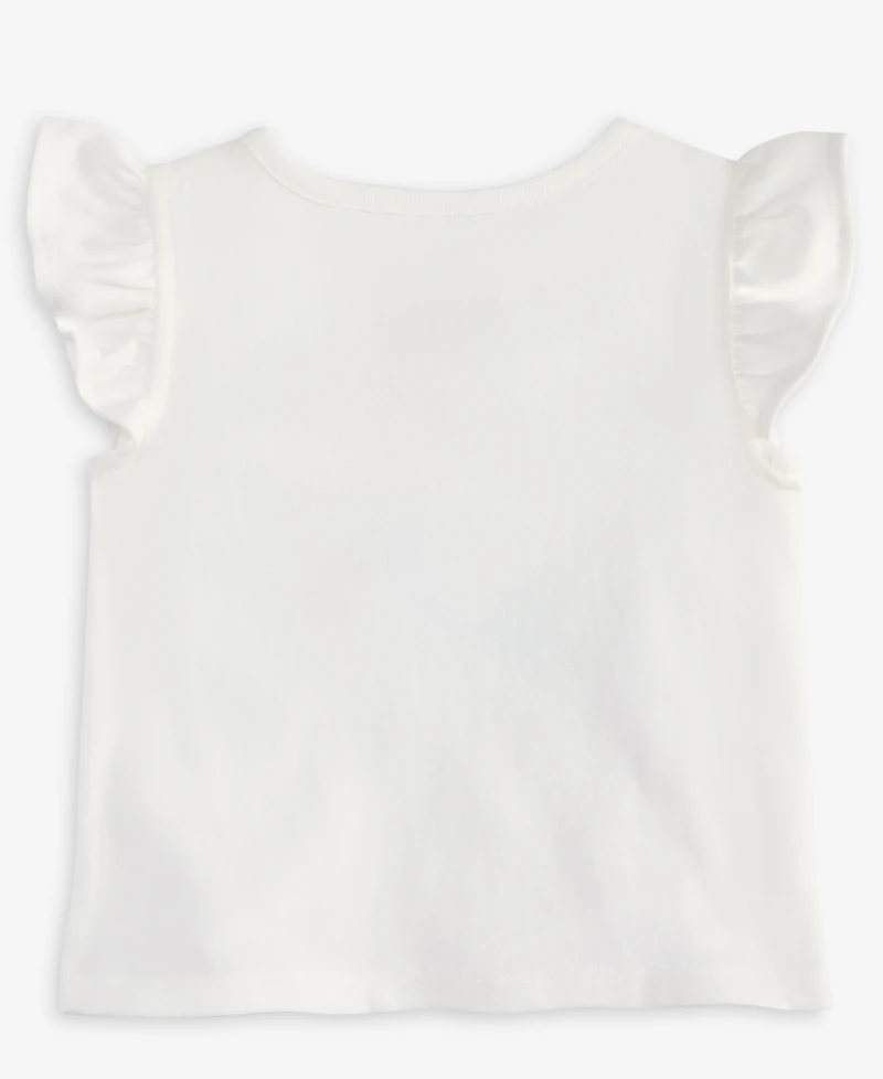 First Impressions Baby Girls Kitty Mermaid Graphic Flutter-Sleeve Top, Exclusively at Macy's