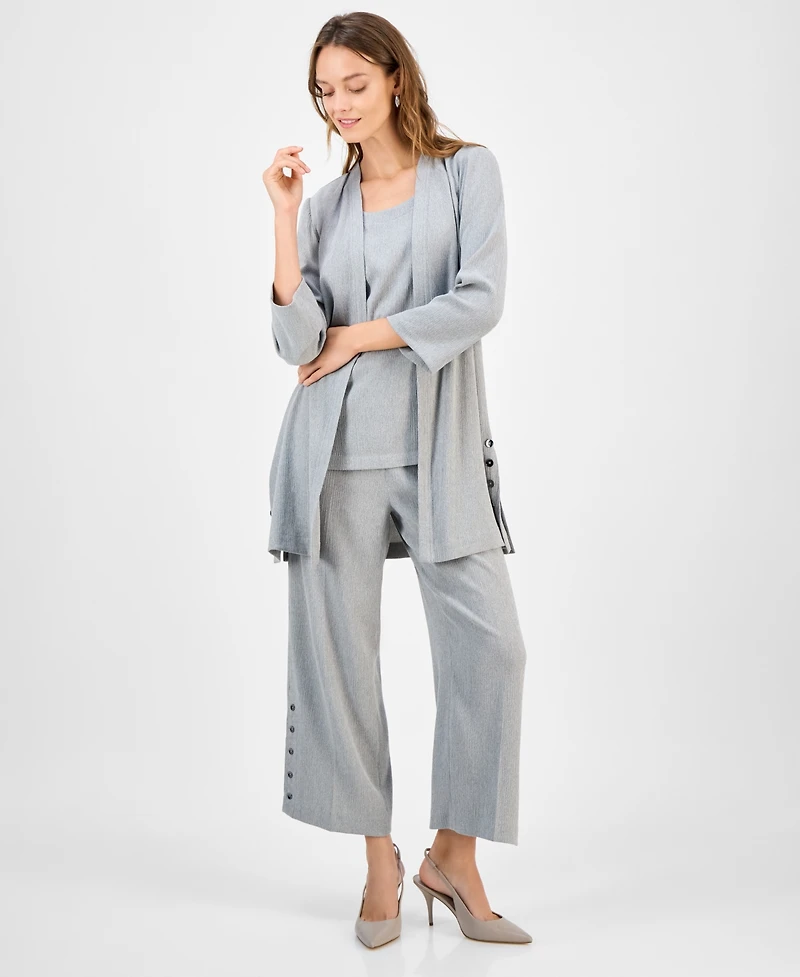Kasper Women's 3/4-Sleeve Open-Front Cardigan