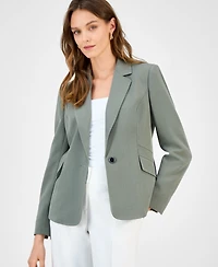 Kasper Women's One Button Notched Collar Blazer