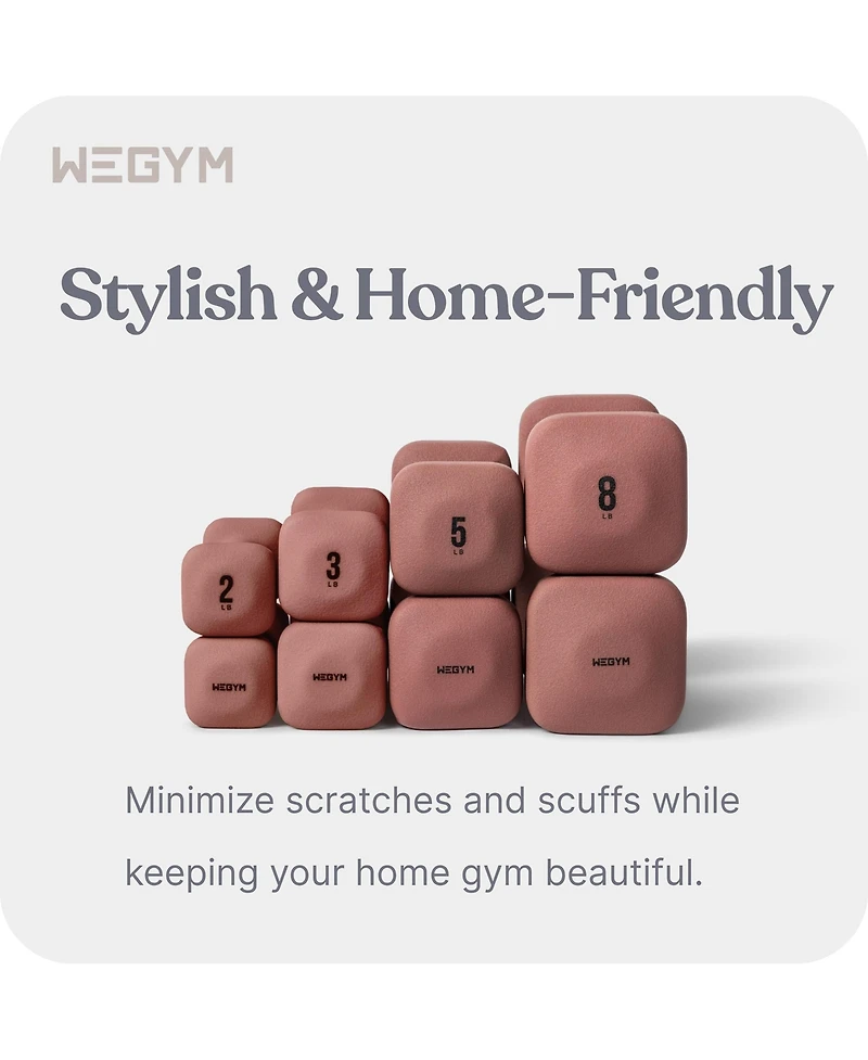 WeGym SafeGrip Dumbbells Lower Set - 2, 3, 5, 8 lbs
