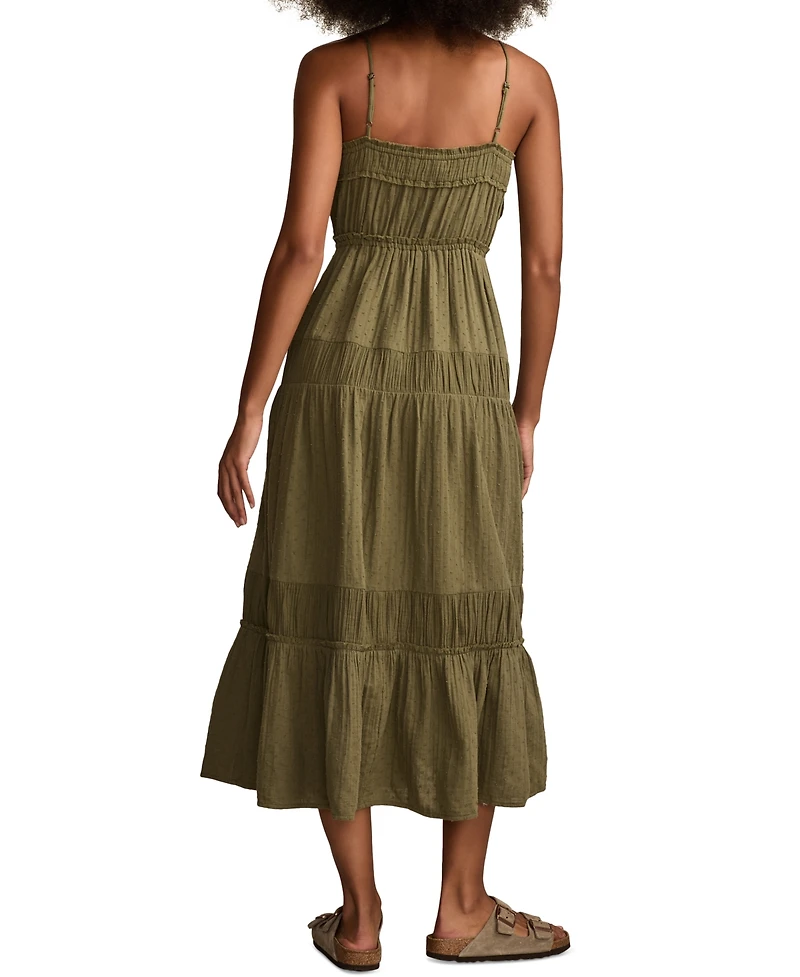 Lucky Brand Women's Cotton Gauze Tiered Maxi Dress