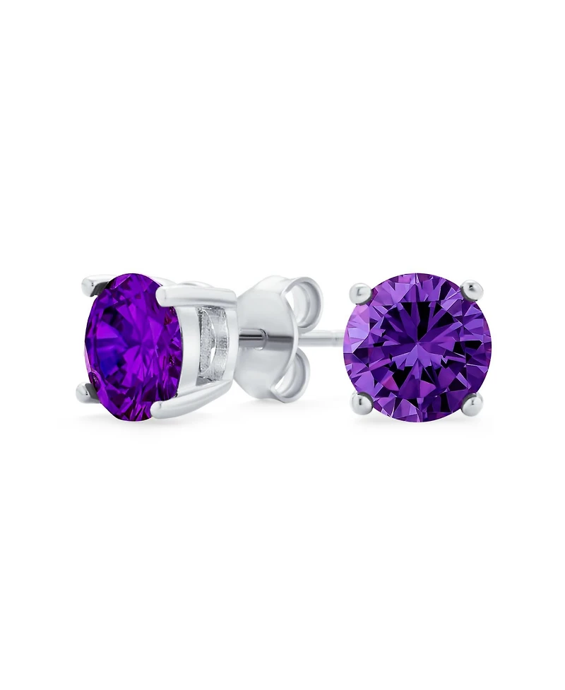 Bling Jewelry 1CTW Round Cubic Zirconia Solitaire Cz Stud Earrings .925 Sterling Silver 7MM
