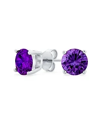 Bling Jewelry 1CTW Round Cubic Zirconia Solitaire Cz Stud Earrings .925 Sterling Silver 7MM