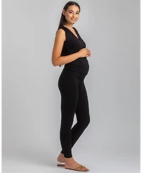 Pietro Brunelli Maternity Sleeveless Dolce Blouse with V-Neck and Side Ruching